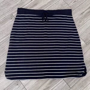 Talbots Navy and White Striped Mini Skirt, Size XL